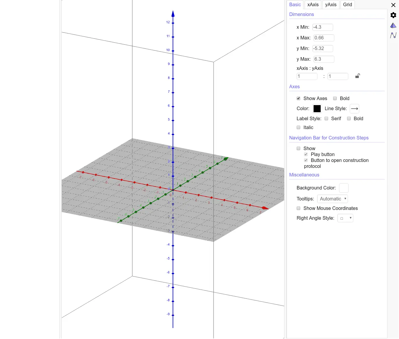 como cambio la vista grafica en geogebra aplicaion - Cómo cambiar el eje y en GeoGebra