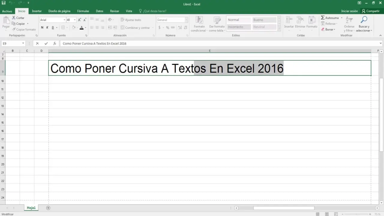 Cómo cambiar de imprenta a cursiva en Excel - Cómo cambiar el formato de escritura en Excel como cambiar de imprenta a cursiva en excel - Cómo cambiar el formato de escritura en Excel