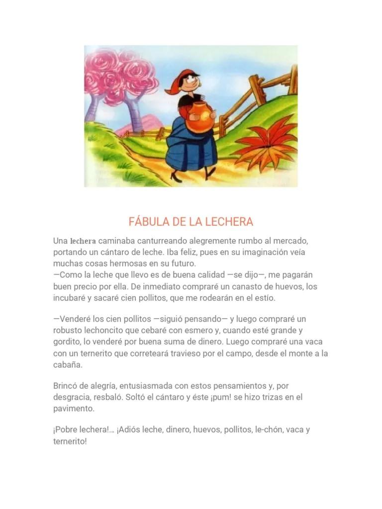 Fábula de la Lechera de Esopo: Una Lección de Realismo y Concentración - Cómo es la fábula de la lechera fabula la lechera de esopo con dibujos en imprenta mayusculas - Cómo es la fábula de la lechera