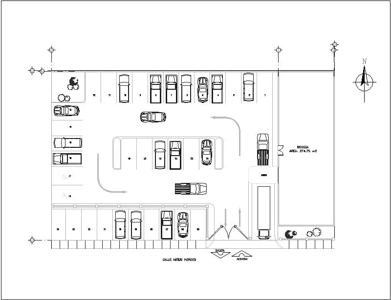como se grafica un estacionamiento - Cómo se calcula el número de estacionamientos