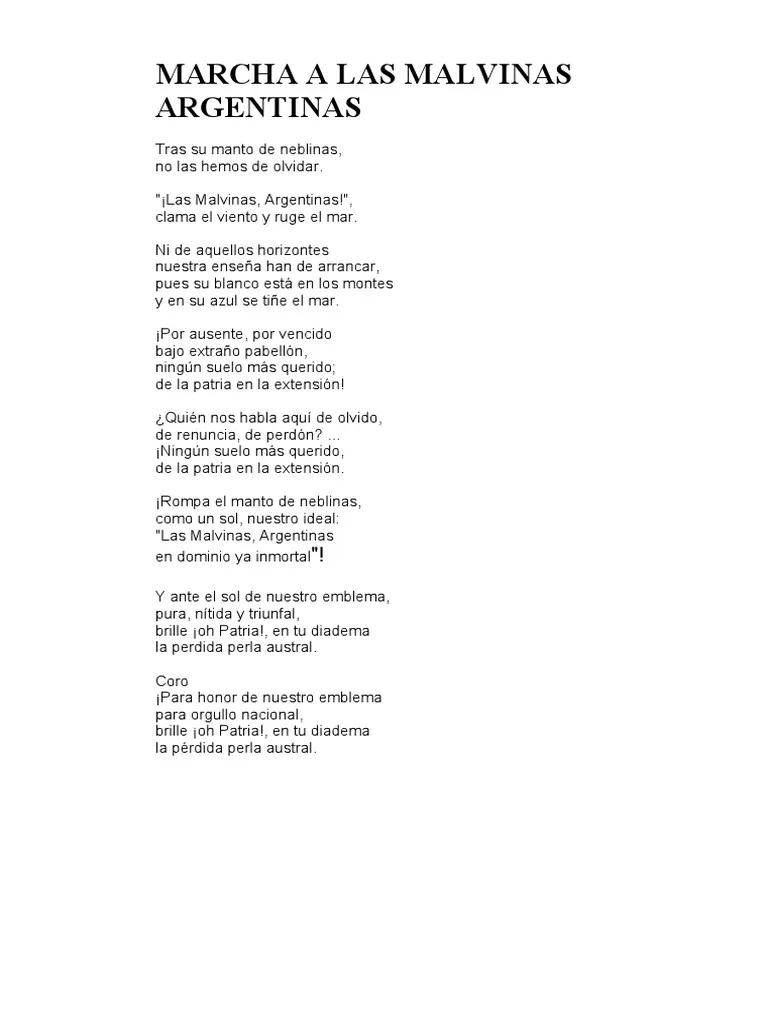 Himno a Malvinas: Letra en Imprenta Mayúscula y su Historia - Cómo se llama la canción de las Malvinas Argentinas himno a malvinas escrito en imprenta mayuscula - Cómo se llama la canción de las Malvinas Argentinas