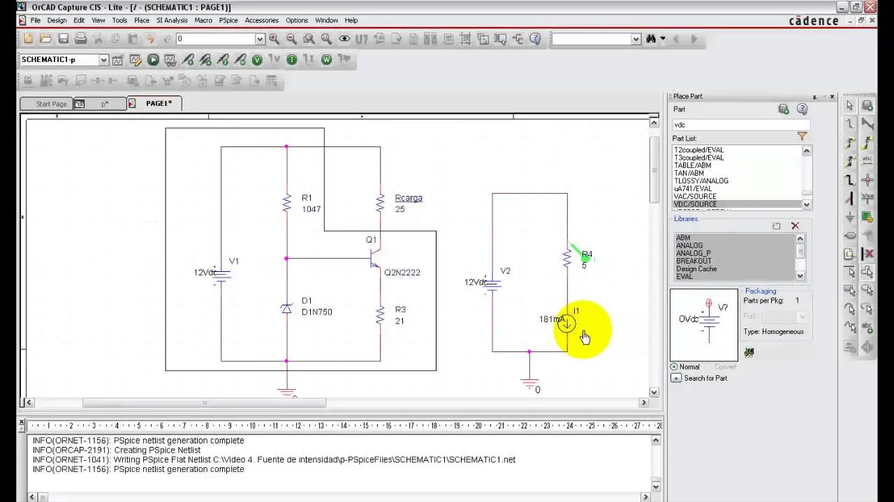 Cómo Simular Gráficas de Corriente en OrCAD - Cómo simular en Orcad capture como simular grafica de corriente en orcad - Cómo simular en Orcad capture