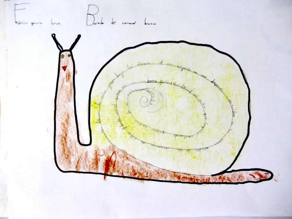 caligramas infantiles en imprenta mayusculas caracol - Cuáles son los pasos para realizar un caligrama